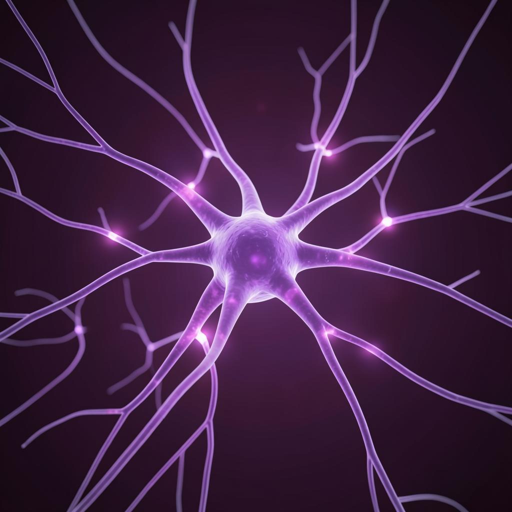 Scientific visualization of a neuron and synaptic connections
